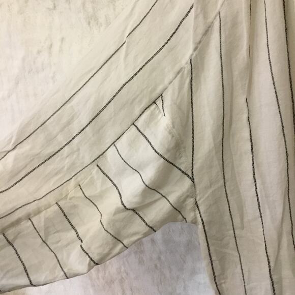 Joie White and Black Striped Peasant Tassel Top - Picture 6 of 15